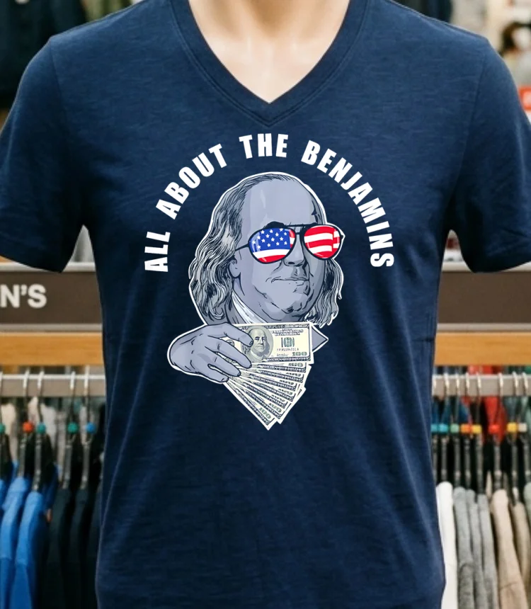 All About The Benjamins Shirt - navy-shirt All About The Benjamins Shirt Navy Shirt 1