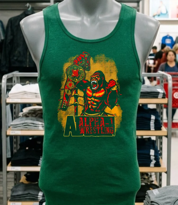 Alpha Wrestling A1 Champ Gorilla Shirt Green Shirt