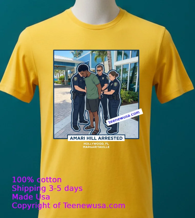 Amari Tamire Hill 21 Years Old Residing In Sunrise Was Arrested In Connection With The Margaritaville Resort In Hollywood T Shirt Yellow T Shirt 2