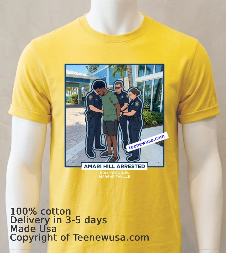 Amari Tamire Hill (21 Years Old, Residing In Sunrise) Was Arrested In Connection With The Margaritaville Resort In Hollywood T Shirt - yellow-t-shirt Amari Tamire Hill 21 Years Old Residing In Sunrise Was Arrested In Connection With The Margaritaville Resort In Hollywood T Shirt Yellow T Shirt
