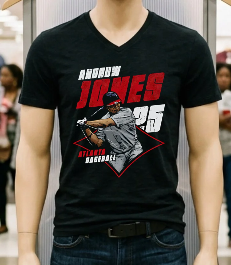 Andruw Jones Atlanta Diamond 25 Shirt Balck Shirt 1