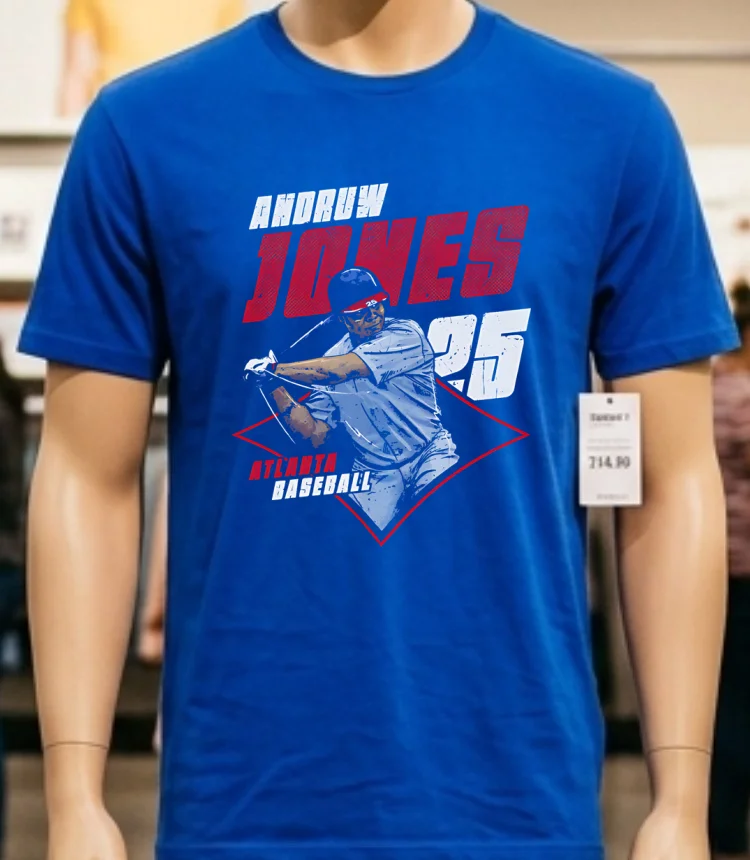 Andruw Jones Atlanta Diamond #25 Shirt - blue-shirt Andruw Jones Atlanta Diamond 25 Shirt Blue Shirt