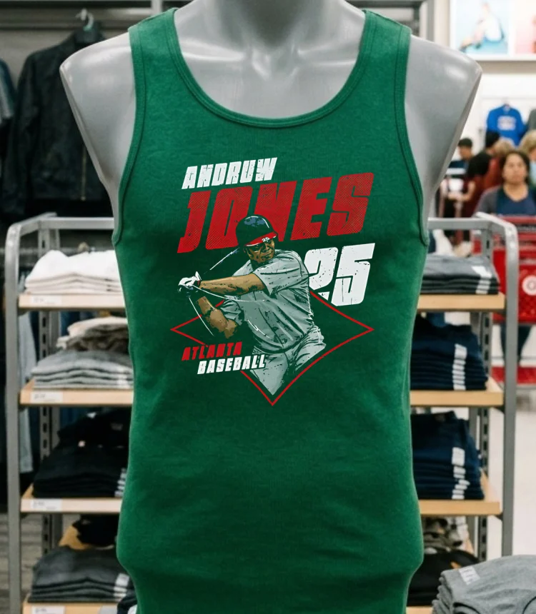 Andruw Jones Atlanta Diamond #25 Shirt - green-shirt Andruw Jones Atlanta Diamond 25 Shirt Green Shirt