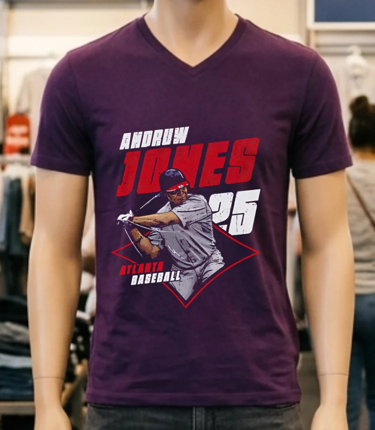Andruw Jones Atlanta Diamond #25 Shirt - purple-shirt Andruw Jones Atlanta Diamond 25 Shirt Purple Shirt
