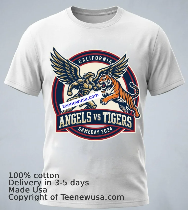 Angels Vs Tigers Fan Sports T Shirt - white-t-shirt 1 Angels Vs Tigers Fan Sports T Shirt White T Shirt 1
