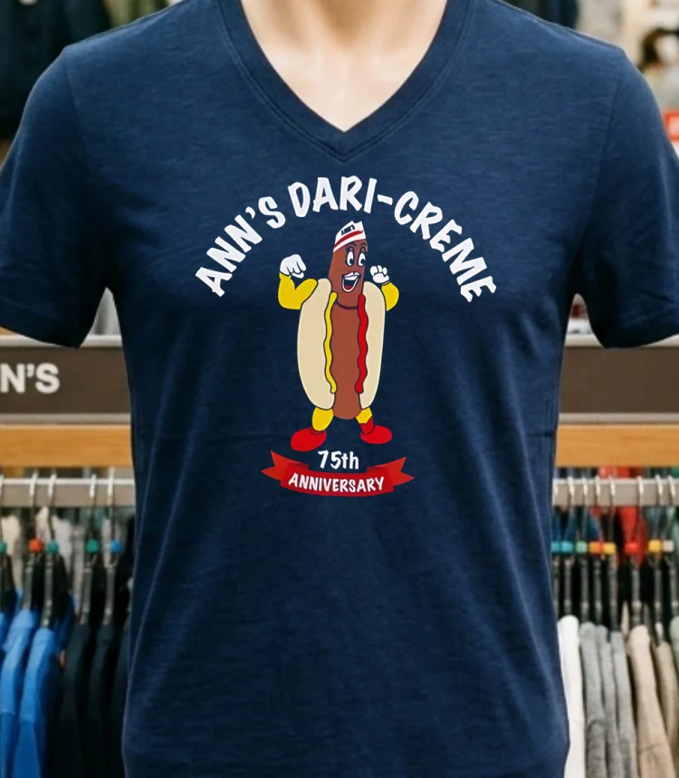 Anns Dari Creme 75Th Anniversary Shirt - navy-shirt Anns Dari Creme 75th Anniversary Shirt Navy Shirt 1