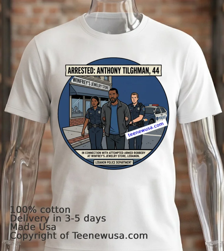 Anthony Tilghman, 44, Was Arrested By Police In Connection With An Attempted Armed Robbery At A Winfrey's Jewelry Store In Lebanon T Shirt - white-t-shirt 2 Anthony Tilghman 44 Was Arrested By Police In Connection With An Attempted Armed Robbery At A Winfreys Jewelry Store In Lebanon T Shirt White T Shirt 2