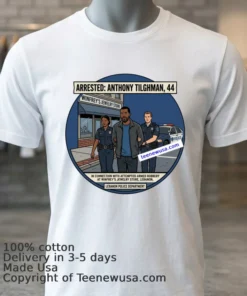 Anthony Tilghman 44 Was Arrested By Police In Connection With An Attempted Armed Robbery At A Winfreys Jewelry Store In Lebanon T Shirt White T Shirt 3