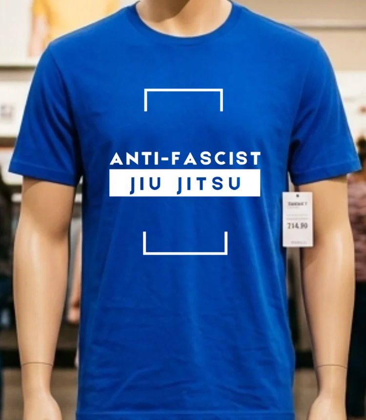 Anti Fascist Jiu Jitsu Shirt Blue Shirt