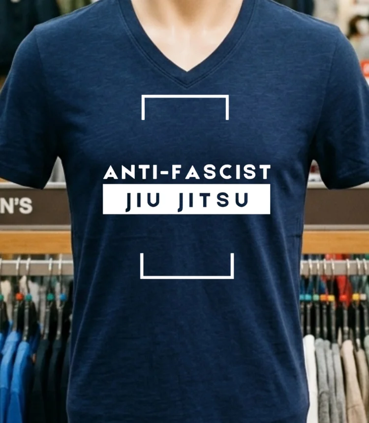 Anti Fascist Jiu Jitsu Shirt - navy-shirt Anti Fascist Jiu Jitsu Shirt Navy Shirt 1