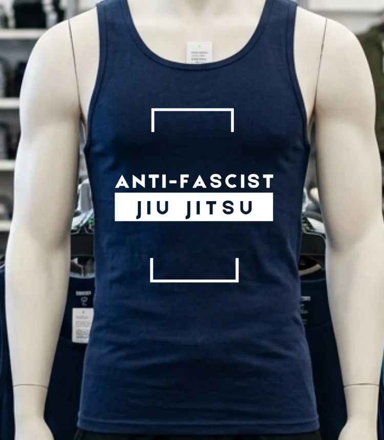 Anti Fascist Jiu Jitsu Shirt Navy Shirt
