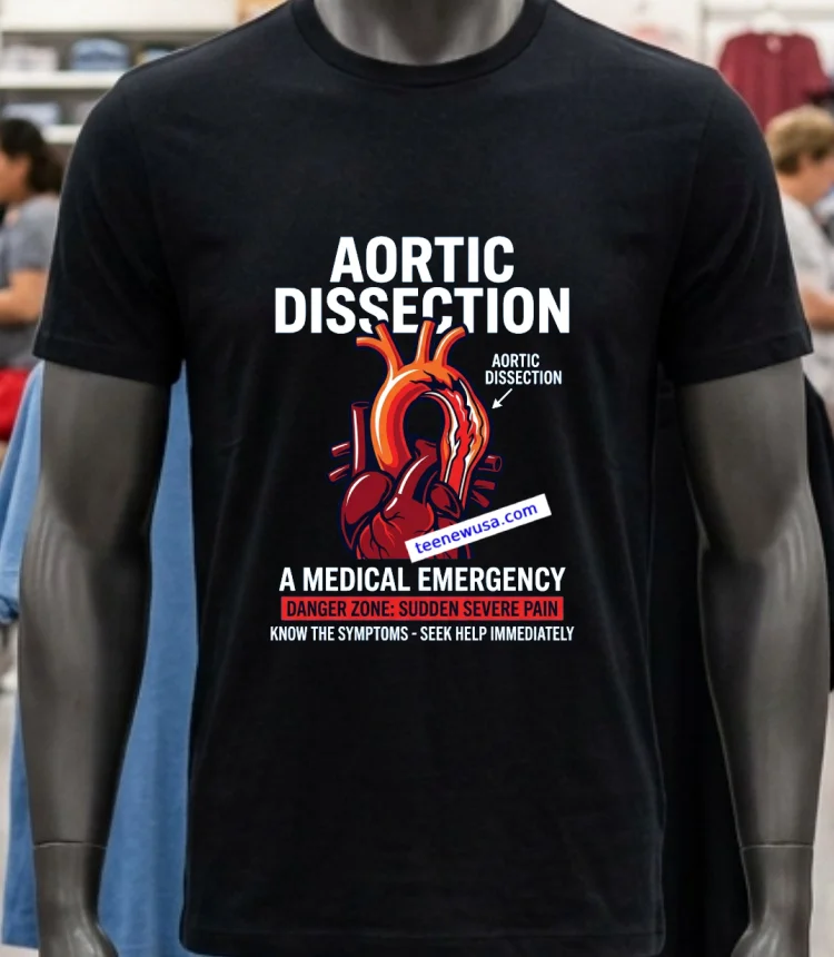 Aortic Dissection And Warnings About The Dangers Of This Disease To Health T Shirt Balck Shirt