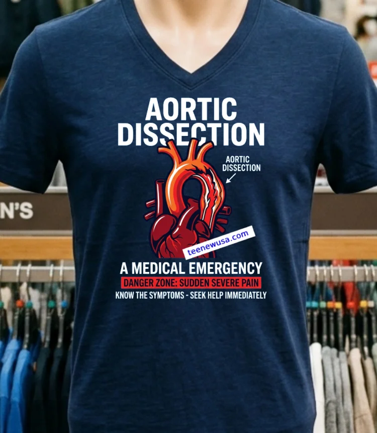 Aortic Dissection And Warnings About The Dangers Of This Disease To Health T Shirt - navy-shirt Aortic Dissection And Warnings About The Dangers Of This Disease To Health T Shirt Navy Shirt 1