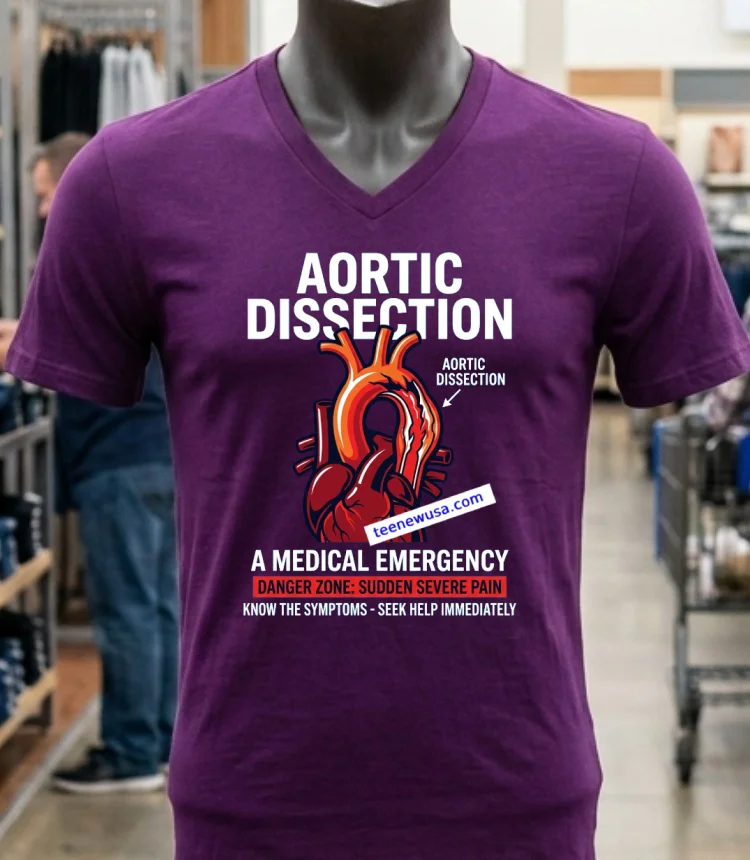 Aortic Dissection And Warnings About The Dangers Of This Disease To Health T Shirt - purple-shirt Aortic Dissection And Warnings About The Dangers Of This Disease To Health T Shirt Purple Shirt