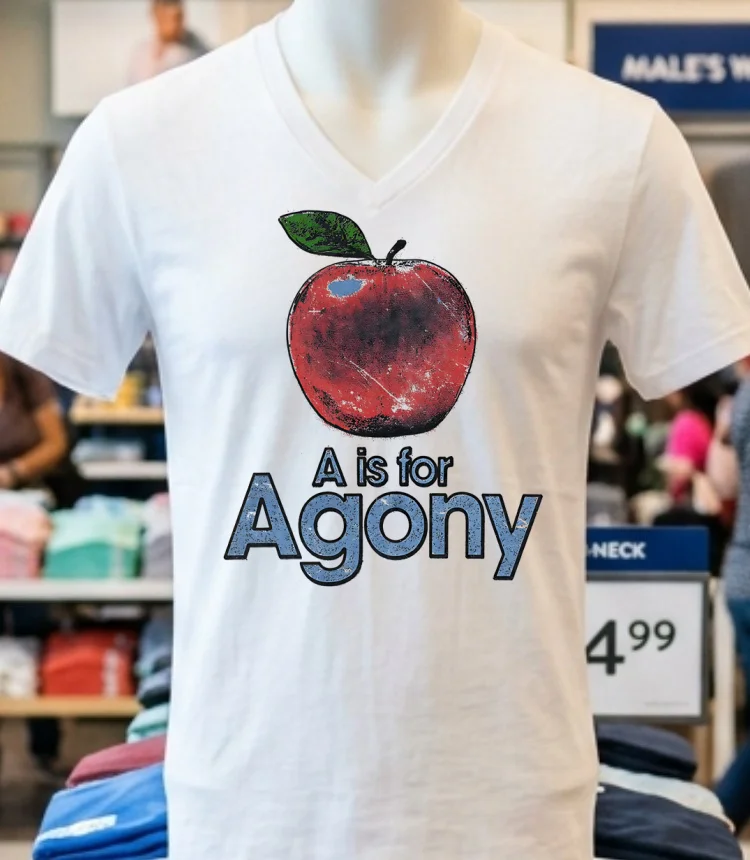 Apple A Is For Agony Vintage Shirt - white-t-shirt Apple A Is For Agony Vintage Shirt White T Shirt 2