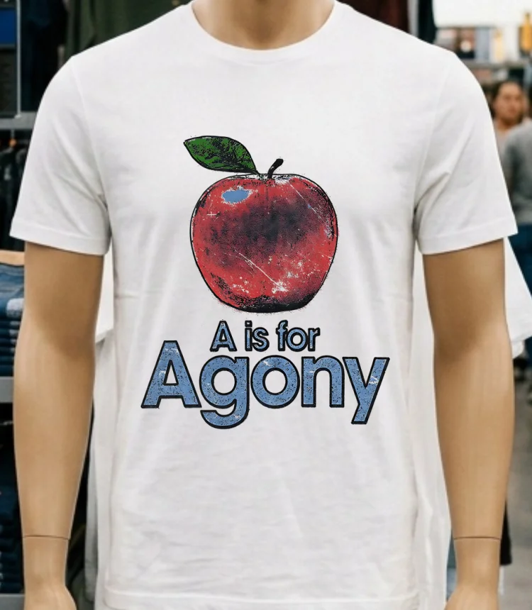Apple A Is For Agony Vintage Shirt - white-t-shirt Apple A Is For Agony Vintage Shirt White T Shirt 3