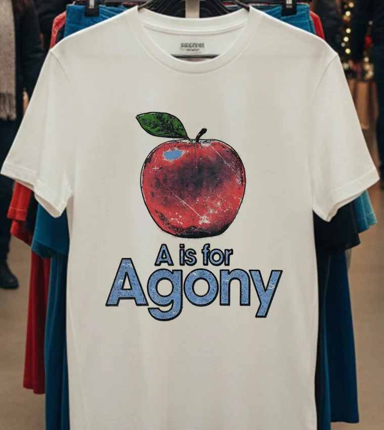 Apple A Is For Agony Vintage Shirt - white-t-shirt Apple A Is For Agony Vintage Shirt White T Shirt
