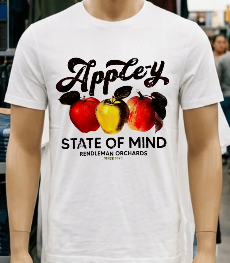 Apple Y State Of Mind Rendleman Orchards Since 1873 Shirt - white-t-shirt Apple Y State Of Mind Rendleman Orchards Since 1873 Shirt White T Shirt 3