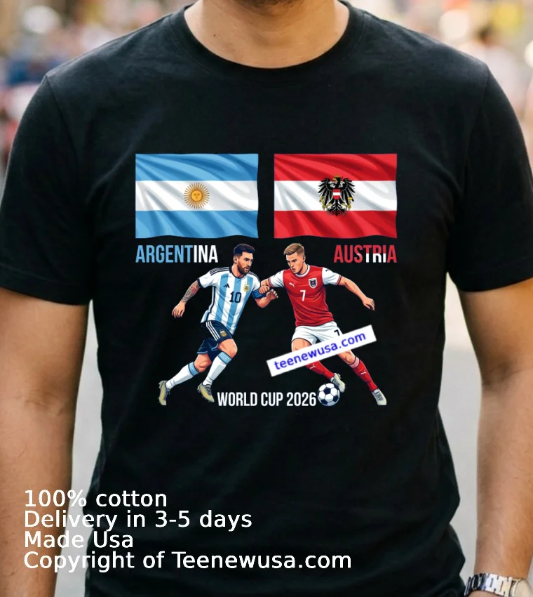 Argentina Vs Austria World Cup 2026 T Shirt - navy-shirt 2 Argentina Vs Austria World Cup 2026 T Shirt Navy Shirt 2
