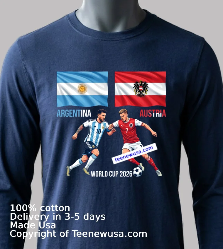 Argentina Vs Austria World Cup 2026 T Shirt - navy-shirt Argentina Vs Austria World Cup 2026 T Shirt Navy Shirt