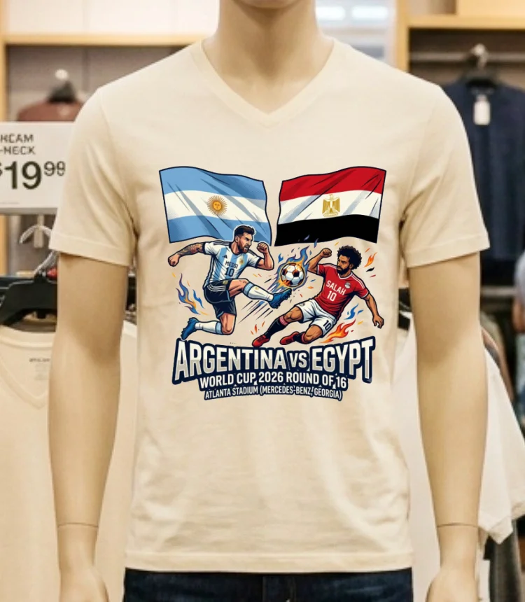 Argentina Vs Egypt In The Round Of 16 Of The 2026 World Cup At Atlanta Stadium Mercedes Benz Georgia T Shirt White T Shirt 1
