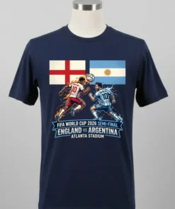 Argentina Vs England In The Fifa World Cup 2026 Semi Final At Atlanta Stadium T Shirt