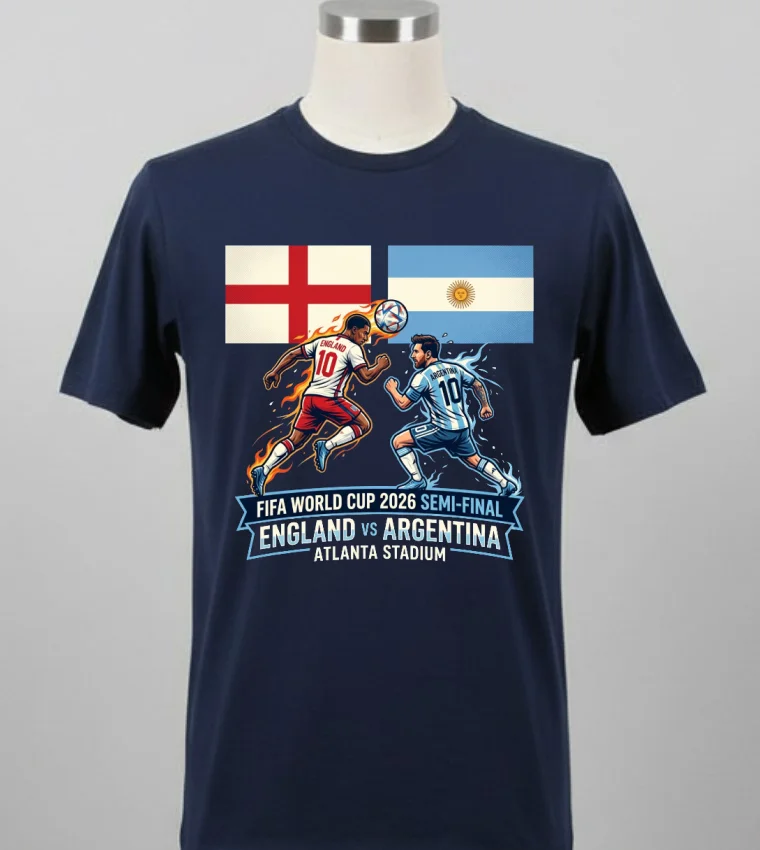 Argentina Vs England In The Fifa World Cup 2026 Semi Final At Atlanta Stadium T Shirt T Shirt Balck Shirt 1