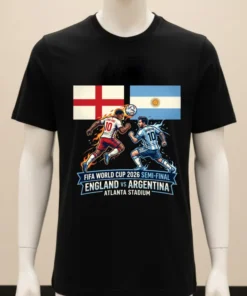 Argentina Vs England In The Fifa World Cup 2026 Semi Final At Atlanta Stadium T Shirt