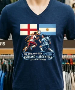 Argentina Vs England In The Fifa World Cup 2026 Semi Final At Atlanta Stadium T Shirt