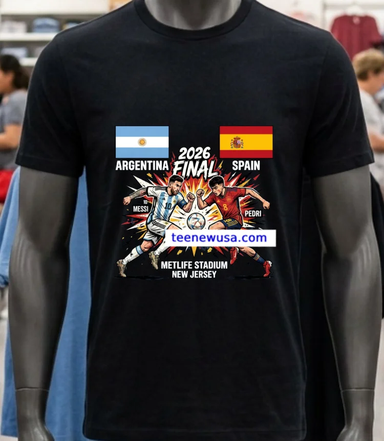 Argentina Vs Spain Final The 2026 Fifa World Cup Sport T Shirt Balck Shirt 1