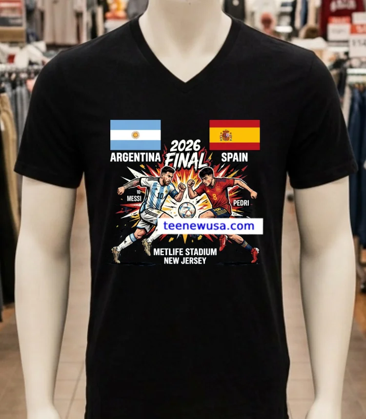 Argentina Vs Spain Final The 2026 Fifa World Cup Sport T Shirt - balck-shirt Argentina Vs Spain Final The 2026 Fifa World Cup Sport T Shirt Balck Shirt 2