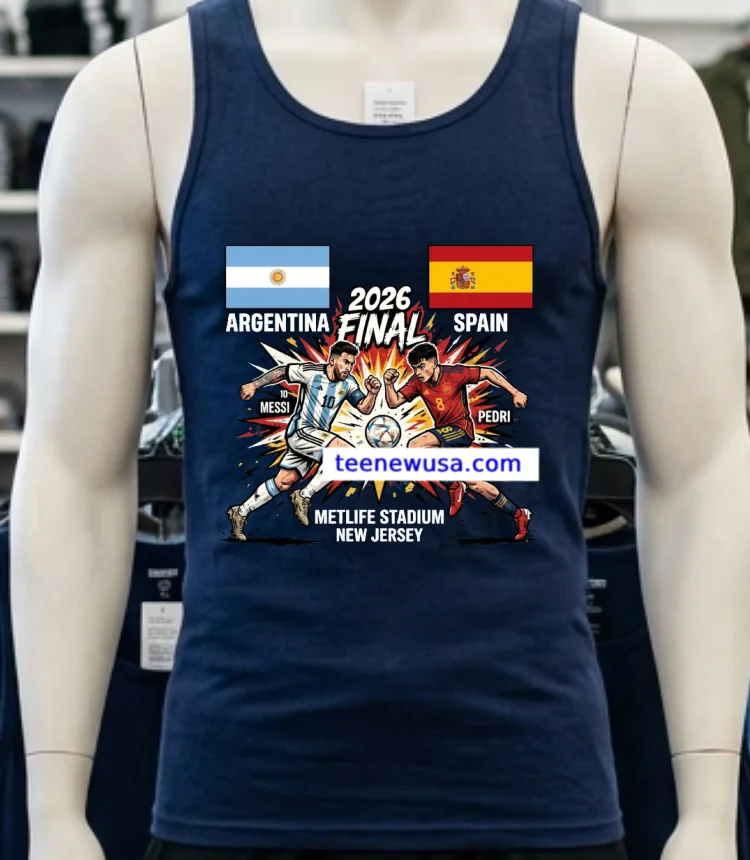 Argentina Vs Spain Final The 2026 Fifa World Cup Sport T Shirt - navy-shirt Argentina Vs Spain Final The 2026 Fifa World Cup Sport T Shirt Navy Shirt 2