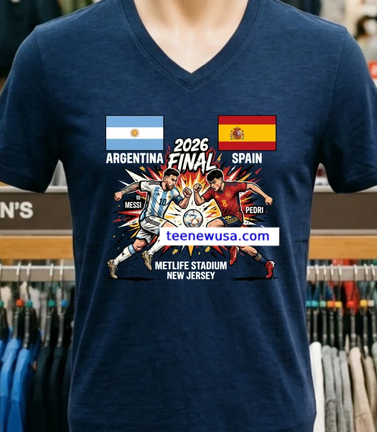 Argentina Vs Spain Final The 2026 Fifa World Cup Sport T Shirt - navy-shirt Argentina Vs Spain Final The 2026 Fifa World Cup Sport T Shirt Navy Shirt 3