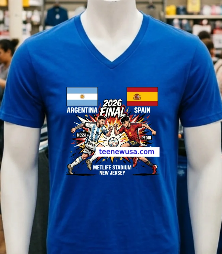 Argentina Vs Spain Final The 2026 Fifa World Cup Sport T Shirt Navy Shirt 4