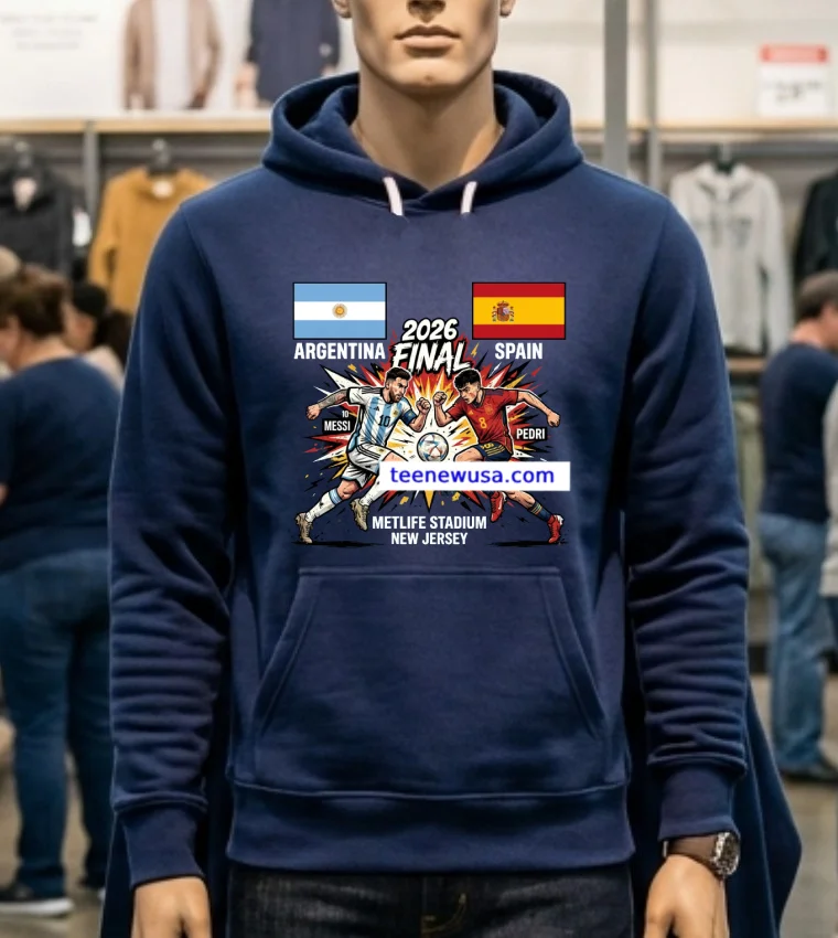 Argentina Vs Spain Final The 2026 Fifa World Cup Sport T Shirt - navy-shirt Argentina Vs Spain Final The 2026 Fifa World Cup Sport T Shirt Navy Shirt