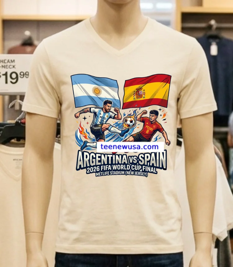 Argentina Vs Spain In The Final Of The 2026 Fifa World Cup At Metlife Stadium In New Jersey New T Shirt - white-t-shirt Argentina Vs Spain In The Final Of The 2026 Fifa World Cup At Metlife Stadium In New Jersey New T Shirt White T Shirt 4