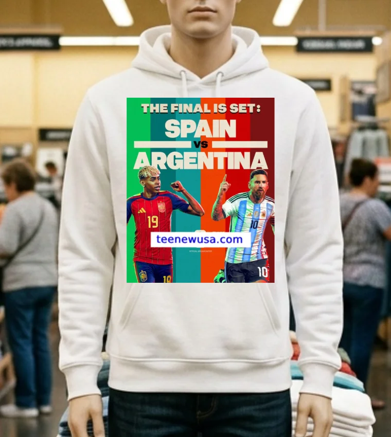 Argentina Vs Spain In The Final Of The 2026 Fifa World Cup At Metlife Stadium In New Jersey T Shirt - white-t-shirt Argentina Vs Spain In The Final Of The 2026 Fifa World Cup At Metlife Stadium In New Jersey T Shirt White T Shirt 1