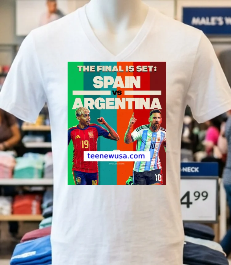 Argentina Vs Spain In The Final Of The 2026 Fifa World Cup At Metlife Stadium In New Jersey T Shirt - white-t-shirt Argentina Vs Spain In The Final Of The 2026 Fifa World Cup At Metlife Stadium In New Jersey T Shirt White T Shirt 6