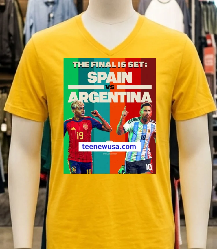 Argentina Vs Spain In The Final Of The 2026 Fifa World Cup At Metlife Stadium In New Jersey T Shirt Yellow T Shirt