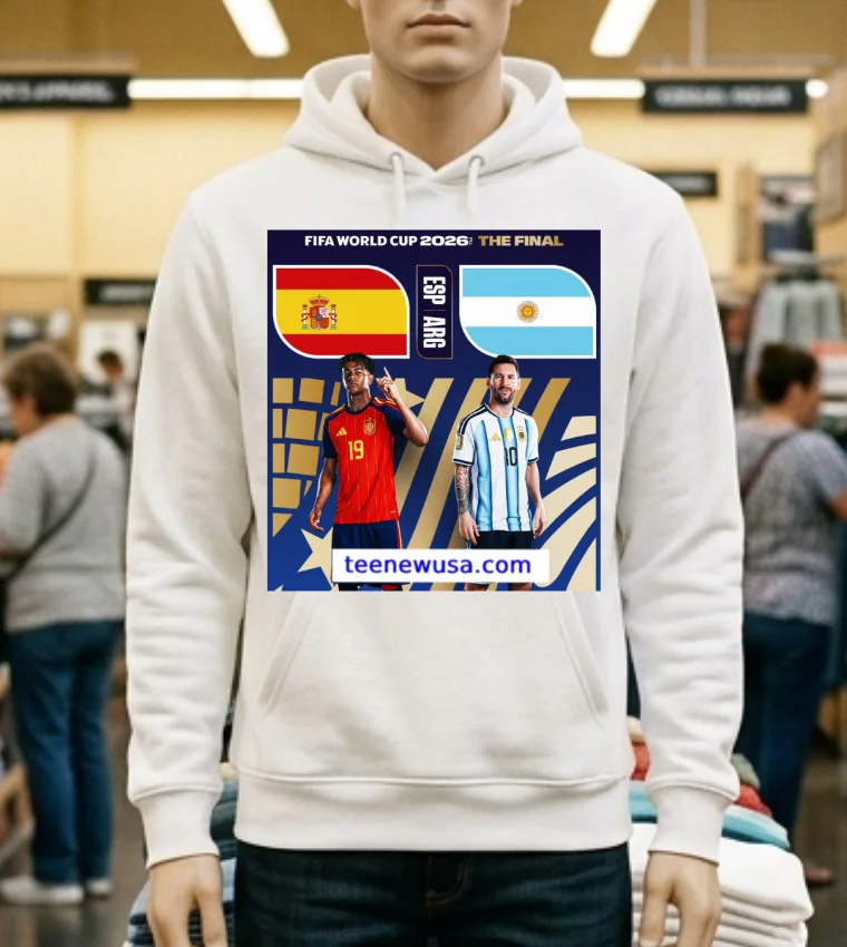 Argentina Vs Spain In The Final Of The 2026 Fifa World Cup T Shirt - white-t-shirt Argentina Vs Spain In The Final Of The 2026 Fifa World Cup T Shirt White T Shirt 1