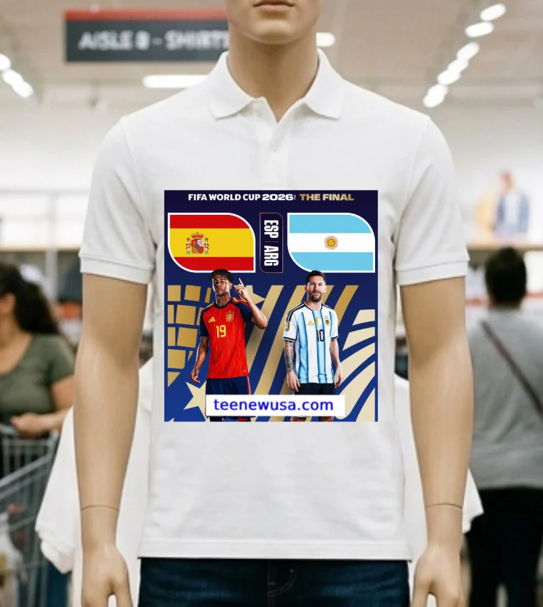 Argentina Vs Spain In The Final Of The 2026 Fifa World Cup T Shirt - white-t-shirt Argentina Vs Spain In The Final Of The 2026 Fifa World Cup T Shirt White T Shirt 2