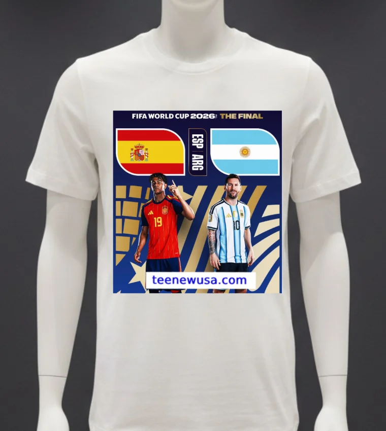 Argentina Vs Spain In The Final Of The 2026 Fifa World Cup T Shirt - white-t-shirt Argentina Vs Spain In The Final Of The 2026 Fifa World Cup T Shirt White T Shirt 3