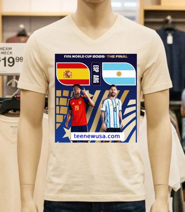 Argentina Vs Spain In The Final Of The 2026 Fifa World Cup T Shirt - white-t-shirt Argentina Vs Spain In The Final Of The 2026 Fifa World Cup T Shirt White T Shirt 4