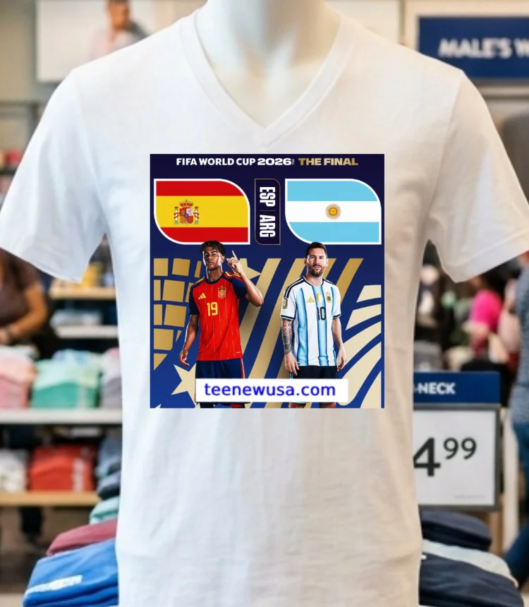 Argentina Vs Spain In The Final Of The 2026 Fifa World Cup T Shirt - white-t-shirt Argentina Vs Spain In The Final Of The 2026 Fifa World Cup T Shirt White T Shirt 6