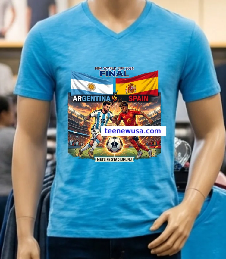 Argentina Vs Spain The 2026 Fifa World Cup T Shirt - blue-shirt Argentina Vs Spain The 2026 Fifa World Cup T Shirt Blue Shirt