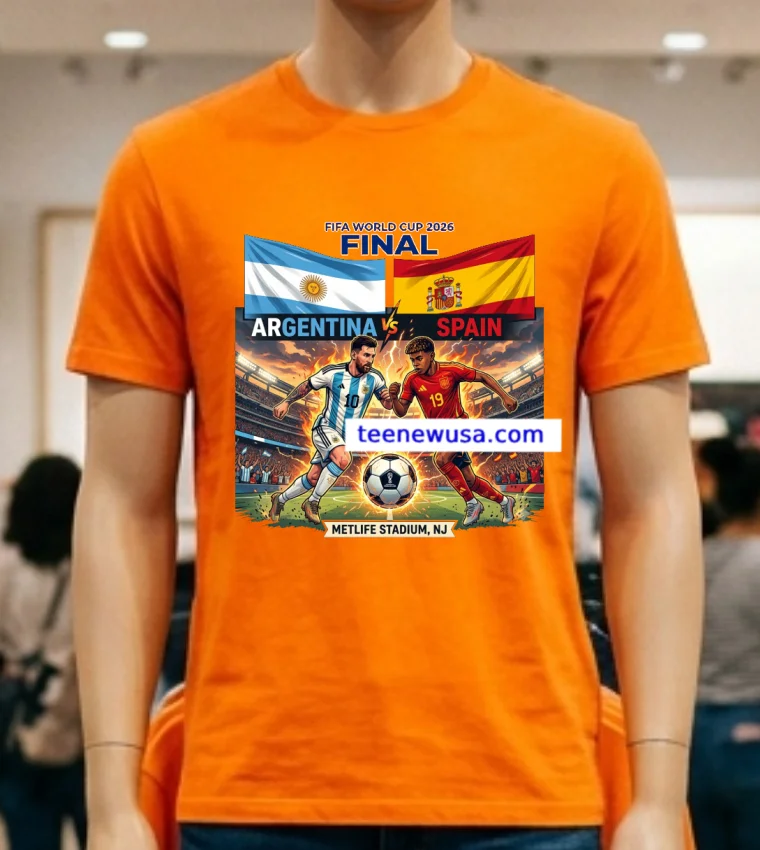 Argentina Vs Spain The 2026 Fifa World Cup T Shirt - orange-shirt Argentina Vs Spain The 2026 Fifa World Cup T Shirt Orange Shirt
