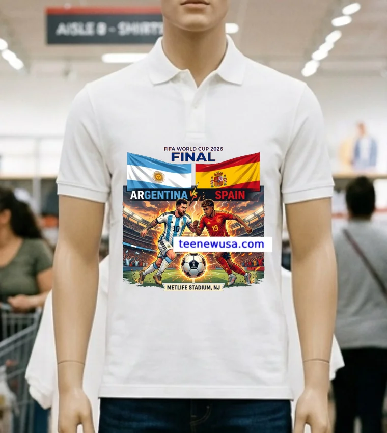 Argentina Vs Spain The 2026 Fifa World Cup T Shirt - white-t-shirt Argentina Vs Spain The 2026 Fifa World Cup T Shirt White T Shirt 2