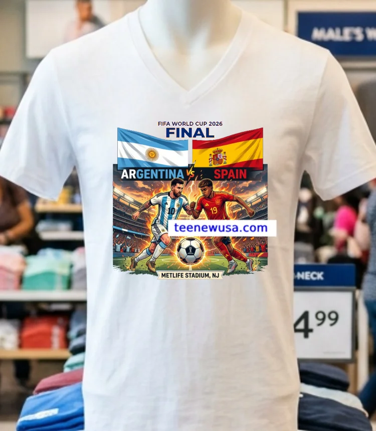 Argentina Vs Spain The 2026 Fifa World Cup T Shirt - white-t-shirt Argentina Vs Spain The 2026 Fifa World Cup T Shirt White T Shirt 6