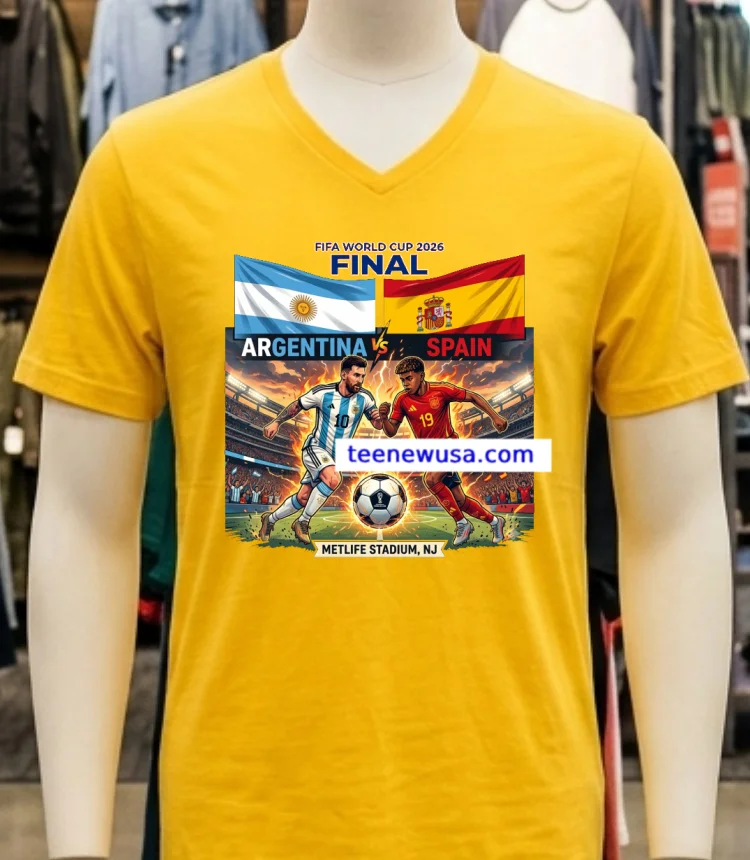 Argentina Vs Spain The 2026 Fifa World Cup T Shirt Yellow T Shirt