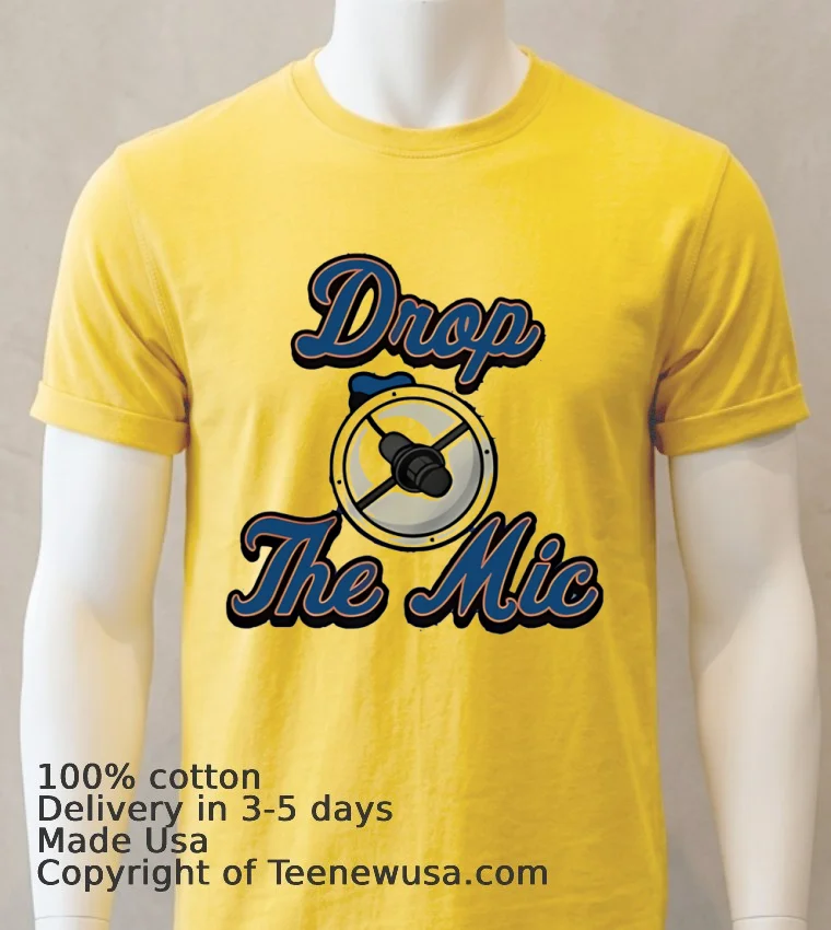 Athlete Drop The Mic Sports Graphic Shirt - yellow-t-shirt Athlete Drop The Mic Sports Graphic Shirt Yellow T Shirt